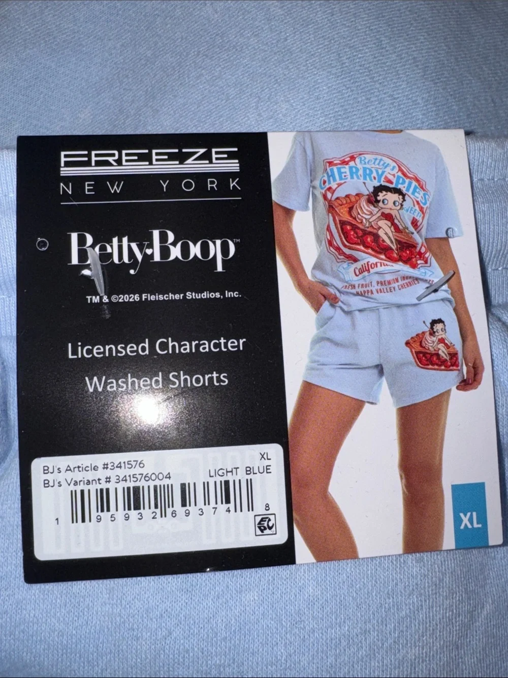 Betty Boop Cherry Pie Freeze New York Drawstring Character Athleisure Shorts NWT